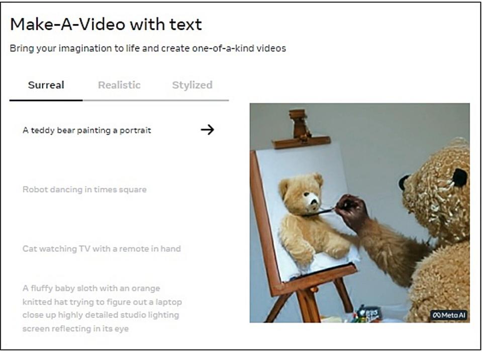 Meta釋出人工智慧影片生成工具「Make-A-Video」，透過文字、圖片就能產生獨特影片
