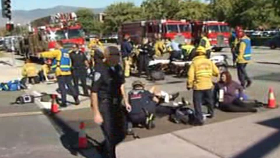 The scene in San Bernardino after Wednesday's mass shooting.