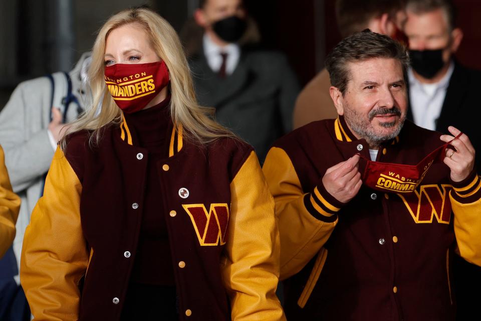 Washington Commanders owners Tanya and Dan Snyder on Feb. 2, 2022.