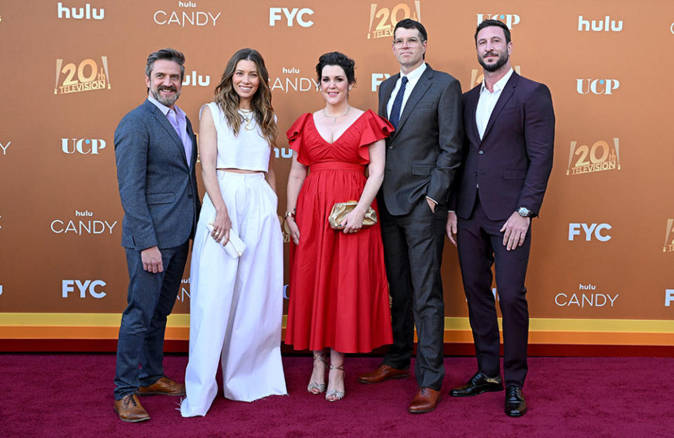 Raúl Esparza, Jessica Biel, Melanie Lynskey, Timothy Simons and Pablo Schreiber - Credit: Axelle/Bauer-Griffin/FilmMagic