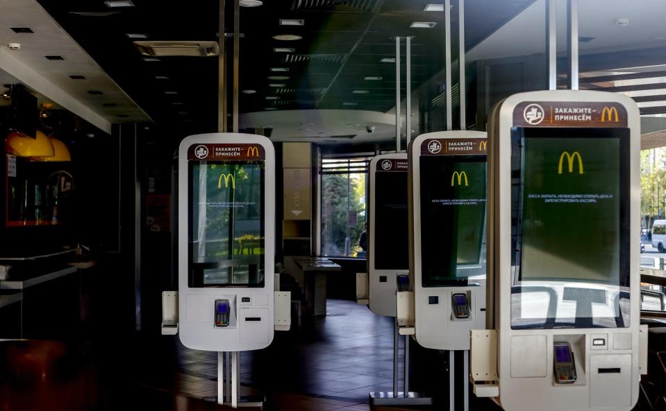 <span class="caption">McDonald's is leaving Russia after three decades of operating there.</span> <span class="attribution"><a class="link " href="https://www.gettyimages.com/detail/news-photo/view-of-mcdonalds-restaurant-serving-in-the-capital-moscow-news-photo/1240709632" rel="nofollow noopener" target="_blank" data-ylk="slk:Sefa Karacan/Anadolu Agency via Getty Images;elm:context_link;itc:0;sec:content-canvas">Sefa Karacan/Anadolu Agency via Getty Images</a></span>