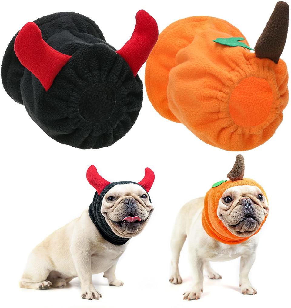 Disfraz de perro pequeño divertido traje de fiesta de accesorios trajes estilo demonio y calabaza/Amazon.com.mx