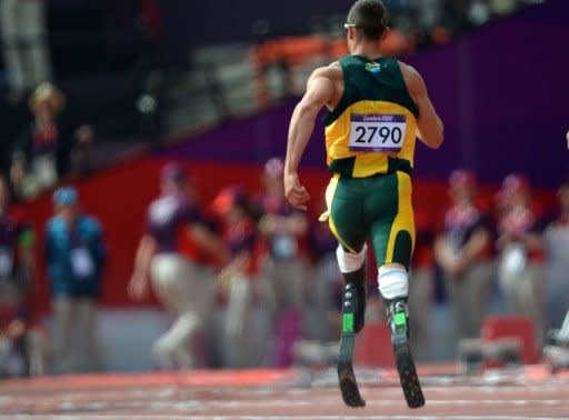 South African Oscar Pistorius makes history by becoming the first double amputee to compete in an athletics event at the Olympics