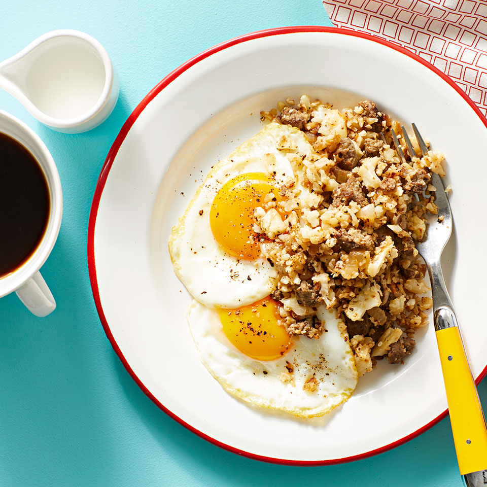 Cauliflower Hash with Sausage & Eggs