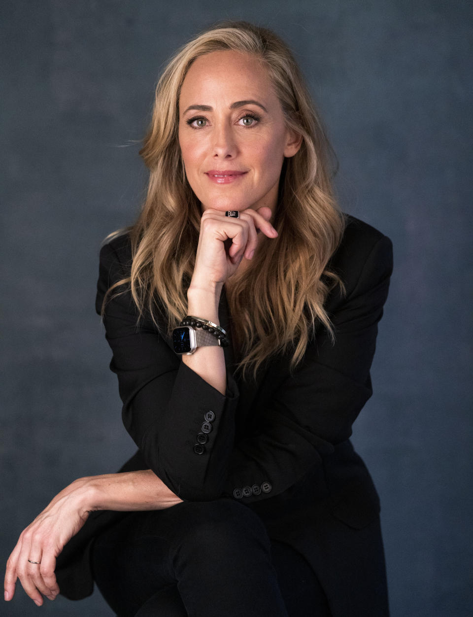 Kim Raver poses for a portrait on Tuesday, March 21, 2023, in Los Angeles to promote her series "Grey's Anatomy." Raver, who portrays surgeon Teddy Altman, has directed “Training Day,” an episode that focuses on reproductive rights. It airs on Thursday. (AP Photo/Richard Vogel)