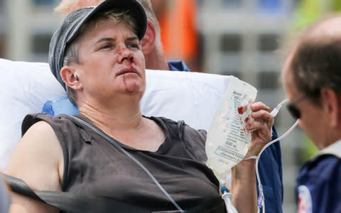 An injured passenger at Richmond station - Credit: Handout via Reuters