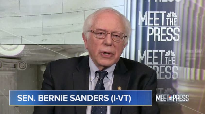 Sen. Bernie Sanders (I-Vt.) appeared on NBC's "Meet the Press" on Sunday.&nbsp; (Photo: NBC)