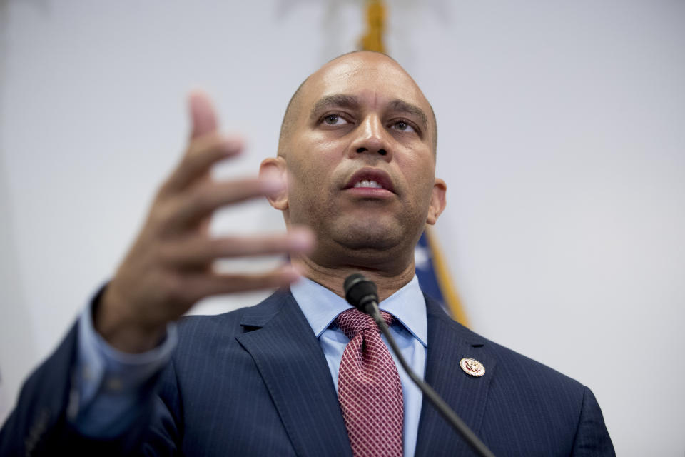 Democratic Caucus Chairman Rep. Hakeem Jeffries of N.Y., speaks at a news conference following a House Democratic caucus meeting on Capitol Hill in Washington, July 10, 2019. (Photo: Andrew Harnik/AP)