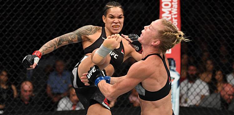 Amanda Nunes kicks Holly Holm to the face UFC 239