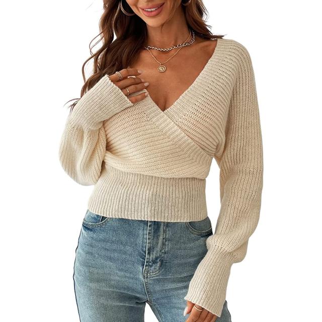 Cupshe Women's V-Neck Oversized Sweater