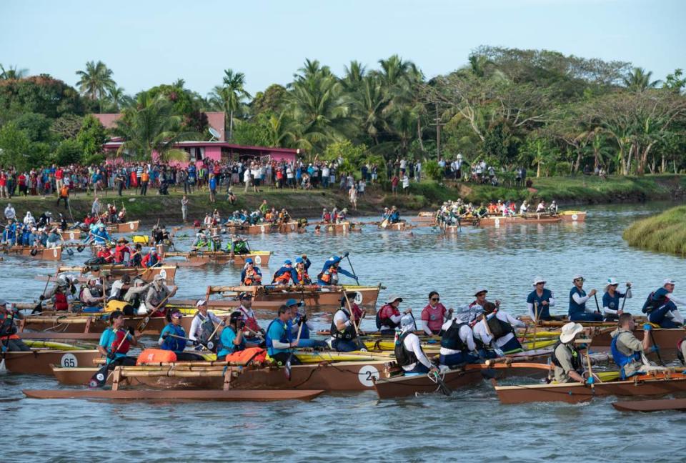 Racers compete in the 2019 Eco-Challenge adventure race in Fiji on Tuesday, Sept. 10, 2019. “World’s Toughest Race: Eco-Challenge Fiji premieres on Amazon Prime on Friday, Aug. 14, 2020. 