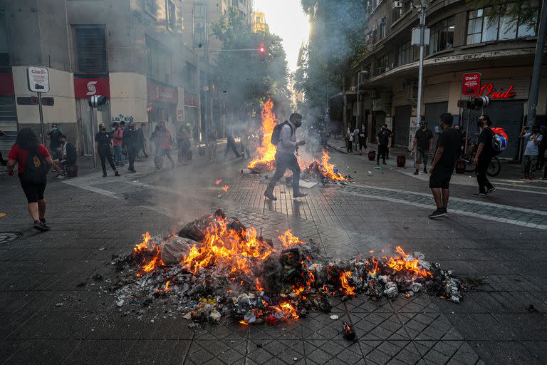 Protestas en contra de Sebastián Piñera en Santiago de Chile, el 18 de noviembre