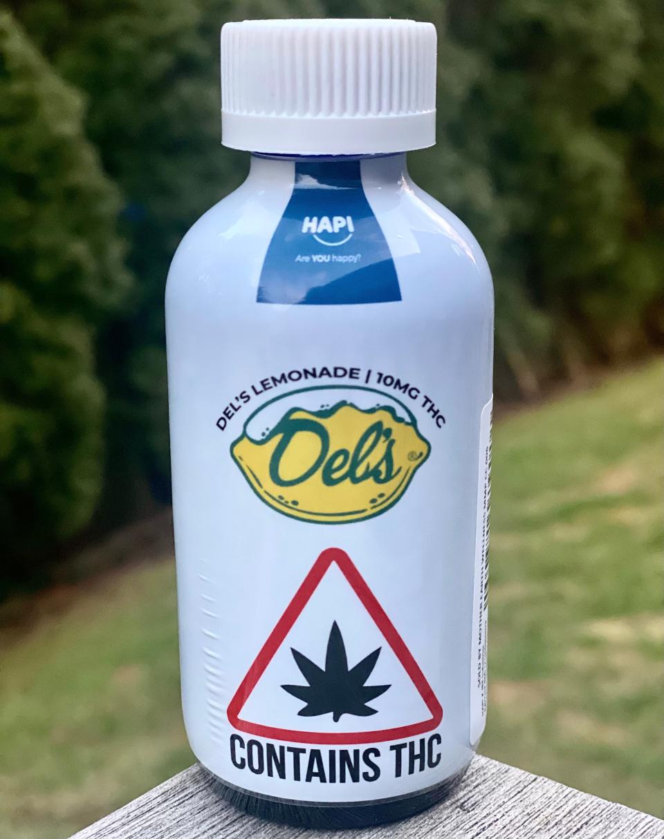 A bottle of weed-infused Del's, which has 10 milligrams of THC.