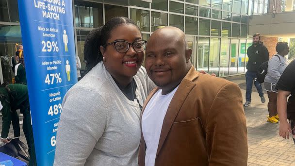 PHOTO: Josiah Knight poses with Alika Jones, who donated bone marrow to him. (Keesha Wilson)