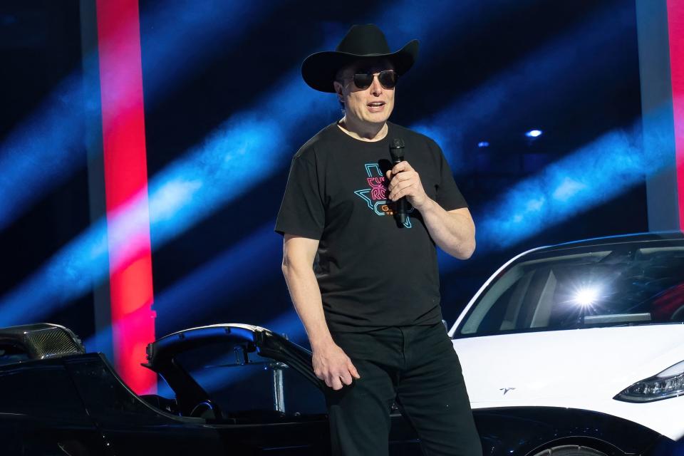 Elon Musk’s cryptic tweet channeling Elvis baffles investors. (PHOTO: SUZANNE CORDEIRO/AFP) 