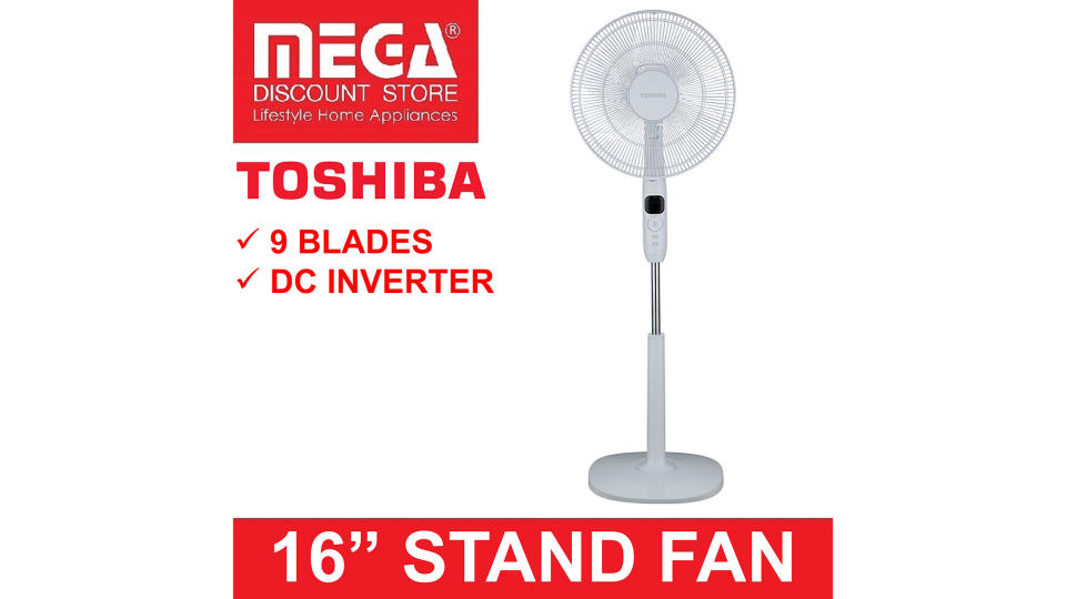 Toshiba 16&#x00201d; Stand Fan With Remote Control. (Photo: Lazada SG)