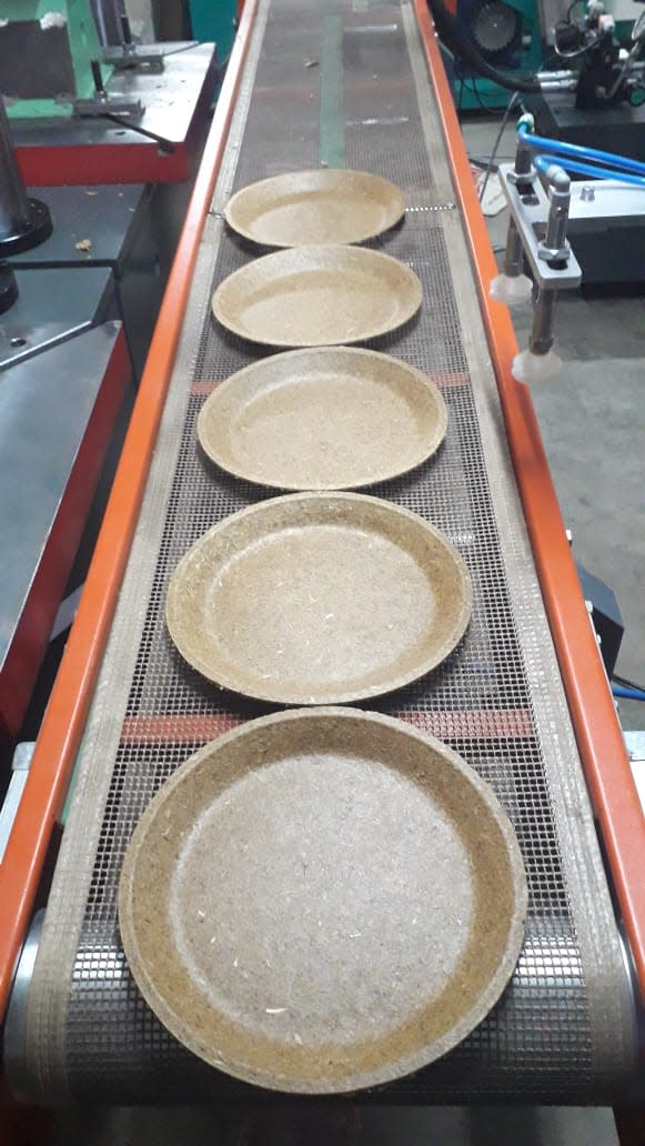 An array of plates ready post-production at the factory