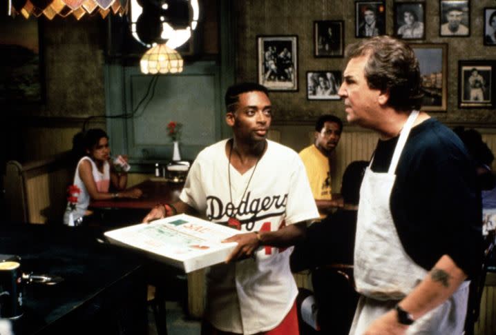 Spike Lee and Danny Aiello in a scene from Do The Right Thing.