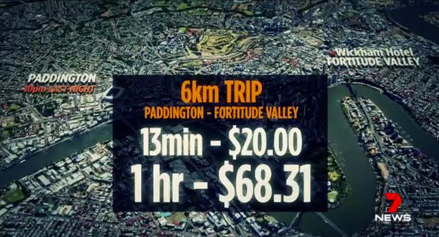 The trip should have cost $20, but it was closer to $70. Source: 7 News