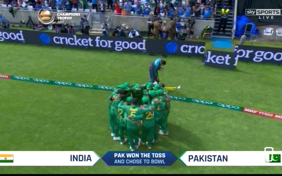 Pakistan huddle - Credit: Sky Sports