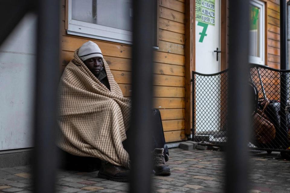 “We are particularly disturbed by reports that African citizens on the Ukrainian side of the border are being refused the right to cross the border to safety,” the African Union said. (AFP via Getty Images)