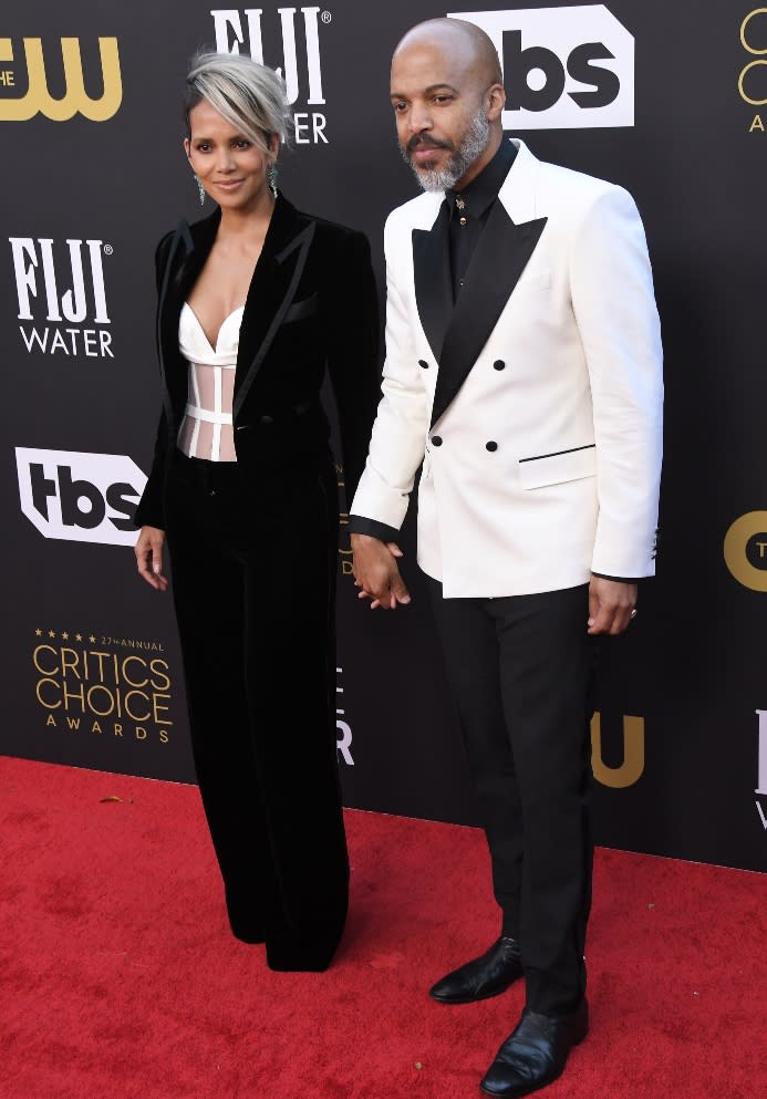 Halle Berry and Van Hunt on the 2022 Critics Choice Awards red carpet - Credit: Sipa USA via AP.