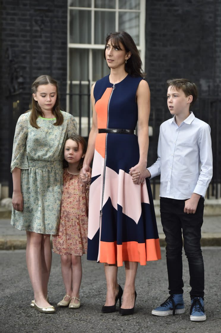 Sam Cam became renowned for her personal style with her last day at No 10 spent in a £1495 Roksanda dress [Photo: PA]