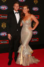 Western Bulldogs' Jake Stringer and partner Abby Gilmore