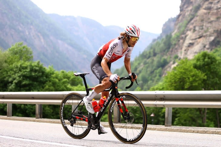 COGNE, ITALY - MAY 22: Guillaume Martin of France and Team Cofidis competes during the 105th Giro d'Italia 2022, Stage 15 a 177km stage from Rivarolo Canavese to Cogne 1622m / #Giro / #WorldTour / on May 22, 2022 in Cogne, Italy. (Photo by Michael Steele/Getty Images)