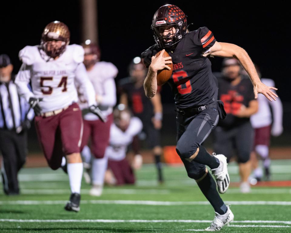 Rossville Torrey Horak (6) runs the ball earlier this season at Rossville High School.