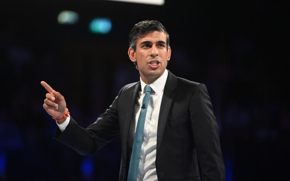 Rishi Sunak addresses Tory members at a leadership hustings event in Cheltenham this evening - Shutterstock