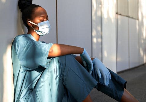 <span class="attribution"><a class="link " href="https://www.shutterstock.com/image-photo/tired-exhausted-female-african-scrub-nurse-1766425184" rel="nofollow noopener" target="_blank" data-ylk="slk:Ground Picture/Shutterstock;elm:context_link;itc:0;sec:content-canvas">Ground Picture/Shutterstock</a></span>