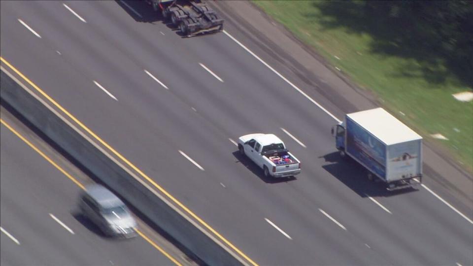 Chopper 9 Skyzoom was overhead as police follow a car in south Charlotte.