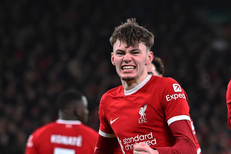 Conor Bradley scored his first Liverpool goal on Jan. 31, in a 4-1 win over Chelsea.