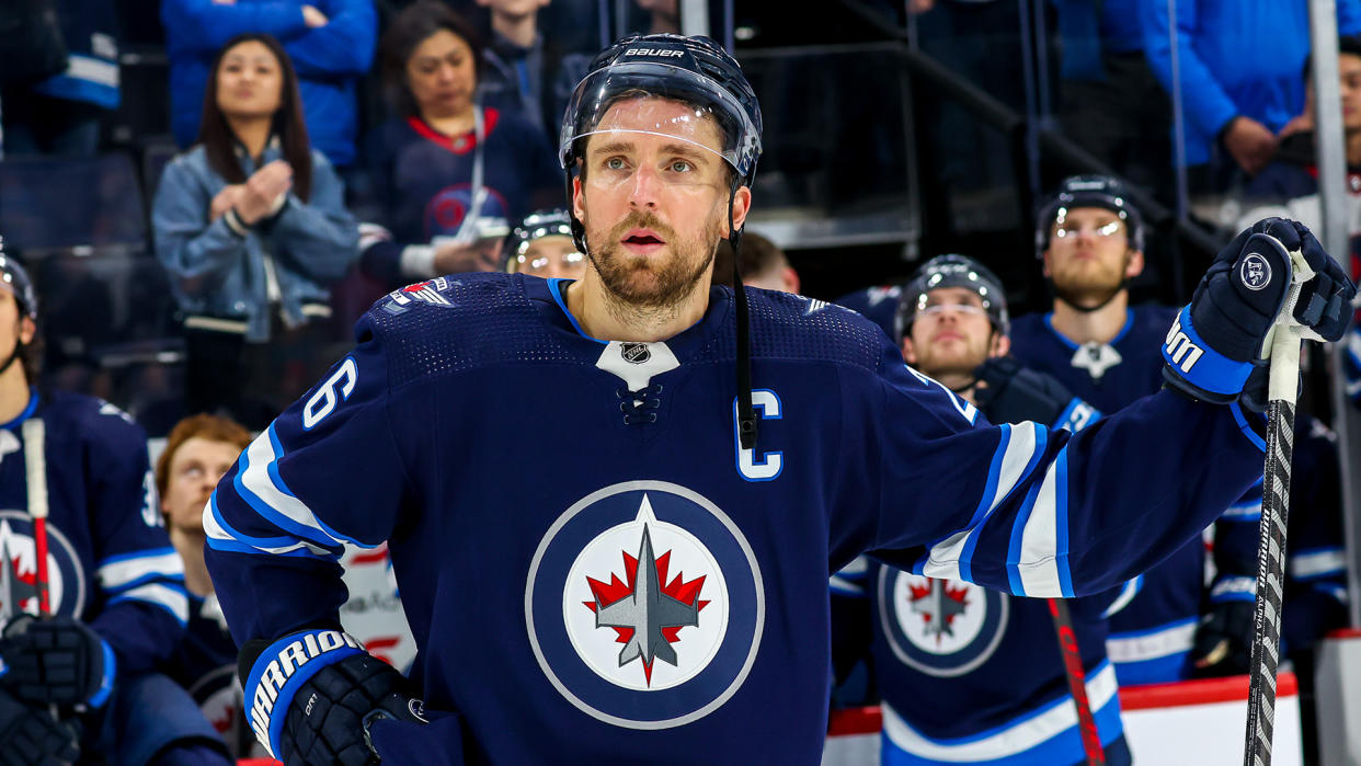 Blake Wheeler is no longer the captain of the Jets. (Photo by Jonathan Kozub/NHLI via Getty Images)