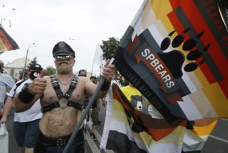 Participants attend the Equality March, organized by the LGBT community, in Kiev, Ukraine June 17, 2018. REUTERS/Valentyn Ogirenko