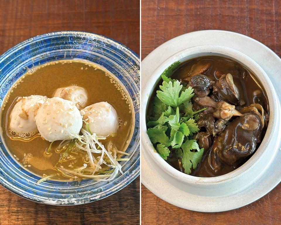 Coral Grouper Fish Balls with their house made clam broth is an addictive combination (left). Curry cockles anyone? The plump cockles are best eaten with this Japanese style curry (right).