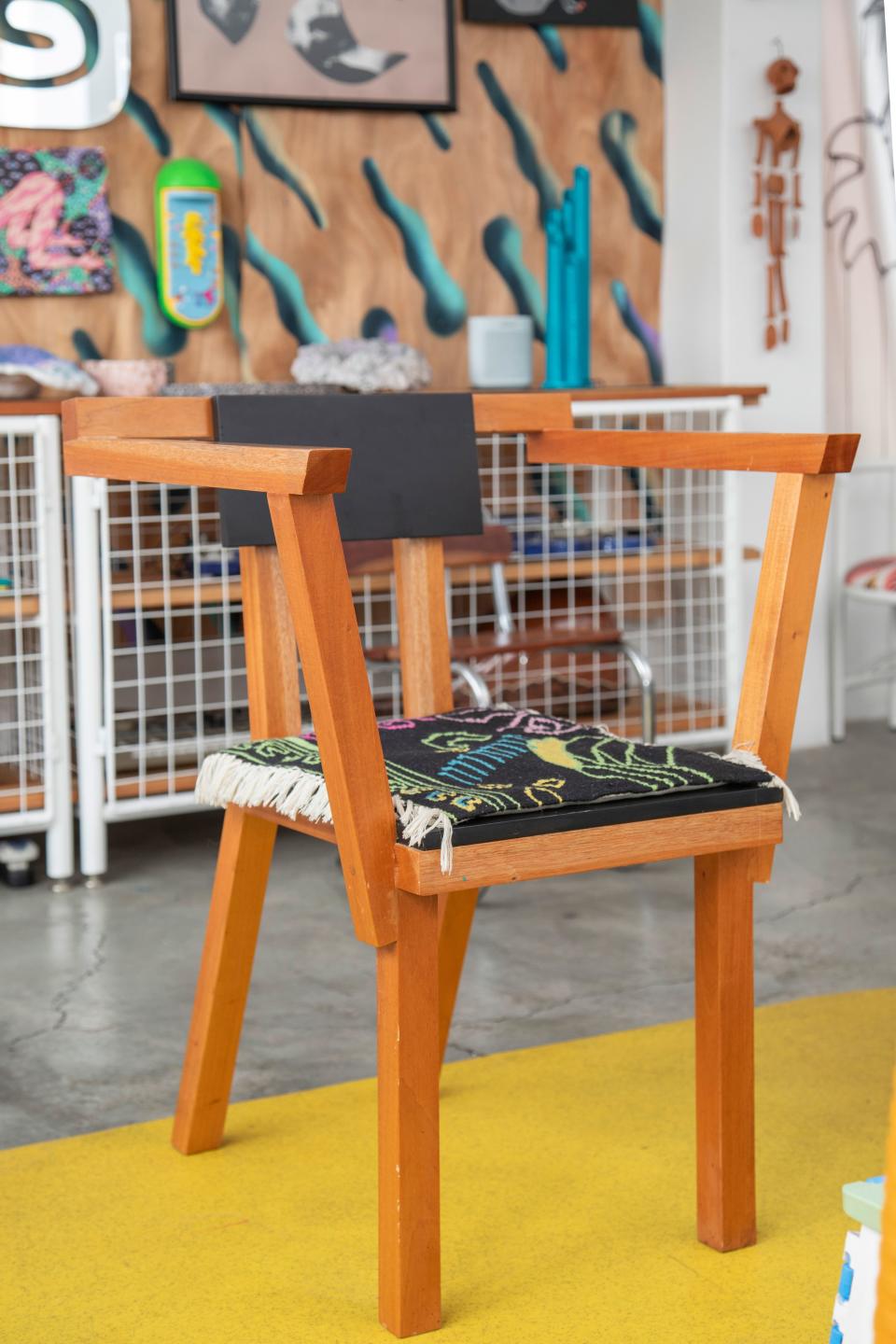 “This chair was one of the first designs I released in Mexico,” says Clemence. “The workshop I was partnering with had an electrical shortage one day, and we couldn’t proceed with the production because the machine didn’t work. I decided to use that as a creative brief, and the design of the chair ended up involving very little [manipulation] of the wood.”