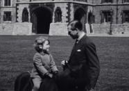 <p>Princess Elizabeth with her uncle Prince George the Duke of Kent at Windsor Castle in the early 1930s.</p>