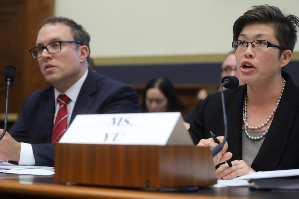 Student Borrower Protection Center Executive Director Seth Frotman and National Consumer Law Center Staff Attorney Persis Yu testify during a House Financial Services Committee hearing on student debt and student loan servicers, on Capitol Hill in Washington, U.S. September 10, 2019.  REUTERS/Jonathan Ernst