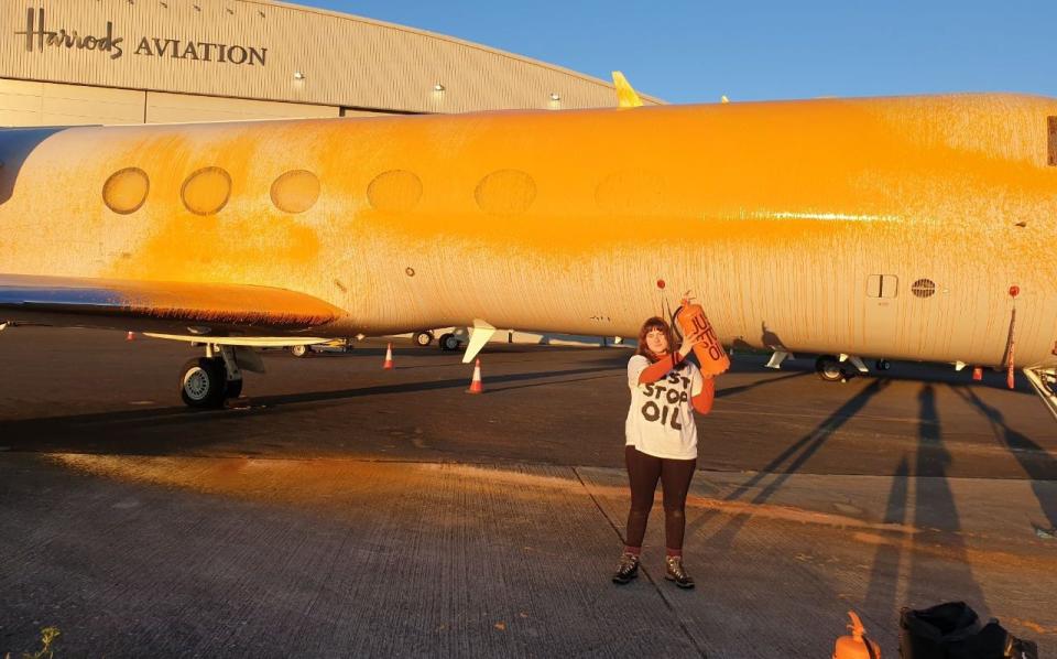 Just Stop Oil painted two random jets orange on Thursday after they failed to locate Taylor Swift's plane