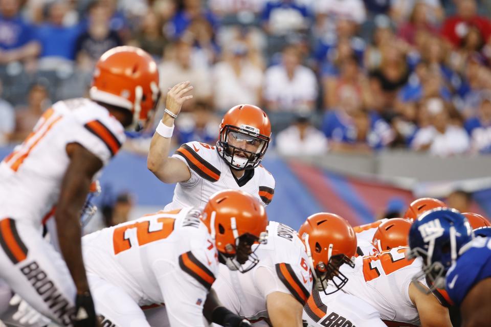 The Browns, with top overall pick Baker Mayfield (6), have looked good in both preseason games. (AP)