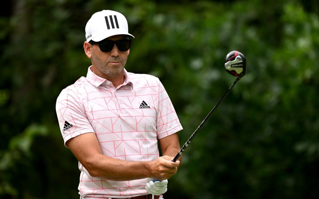 Sergio Garcia of Spain on the 7th tee during the second round of the BMW International Open at Golfclub Munchen Eichenried on June 24, 2022 in Munich, Germany. - GETTY IMAGES