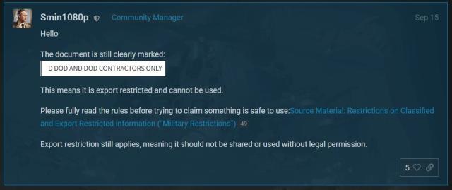 War Thunder forum has a problem with leaking classified military secrets