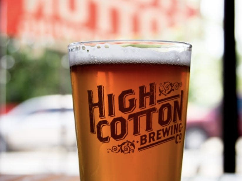 A beer from High Cotton Brewing Co. Taproom
