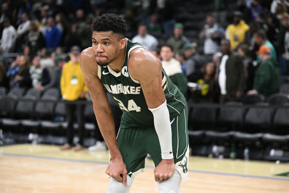 Giannis Antetokounmpo and the Bucks were bounced from the playoffs in the first round.