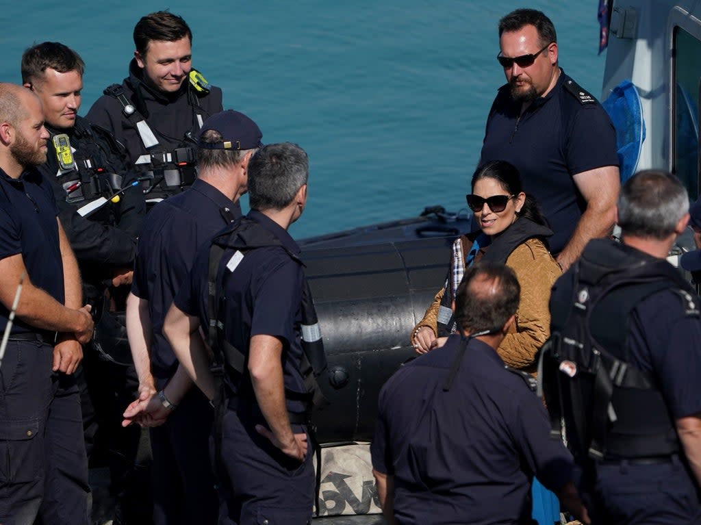 Home Secretary Priti Patel during a visit to the Border Force facility in Dover (Gareth Fuller/PA Wire)