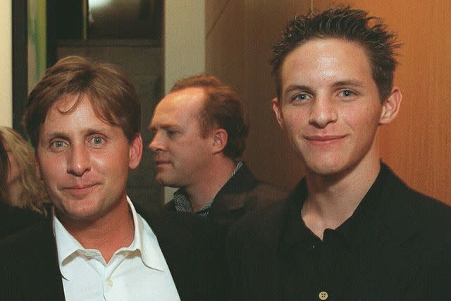 <p>Bei/Shutterstock </p> Emilio Estevez with son Taylor Estevez in 2000