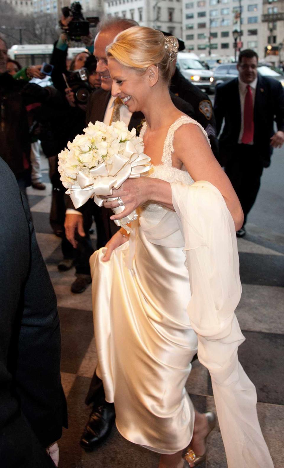 Kelsey Grammer and Kayte Walsh arrive at their wedding reception at The Plaza Hotel on February 25, 2011 in New York City