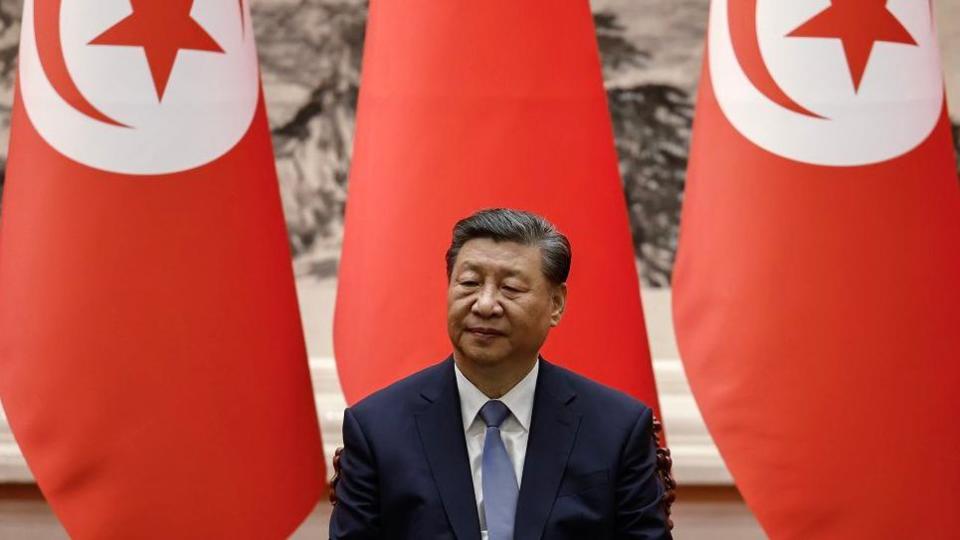 Chinese President Xi Jinping attends a signing ceremony with Tunisian President Kais Saied (not pictured) at the Great Hall of the People on May 31, 2024 in Beijing, China